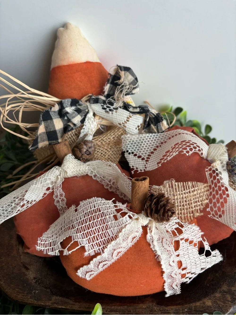 Rustic Farmhouse Pumpkin Bowl -Fillers Fall Accents Set 3 NEW Custom Final Sale